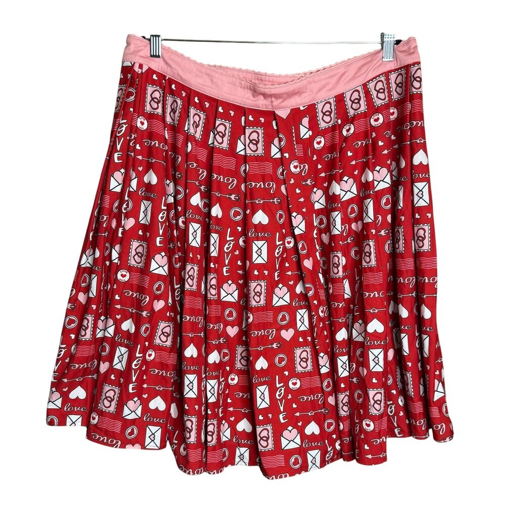 Unique Vintage Love Letters Heart Swing Skirt 1X 16 NWOT